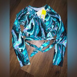 NWT Target All in Motion Swim Rash Guard Long Sleeve Top